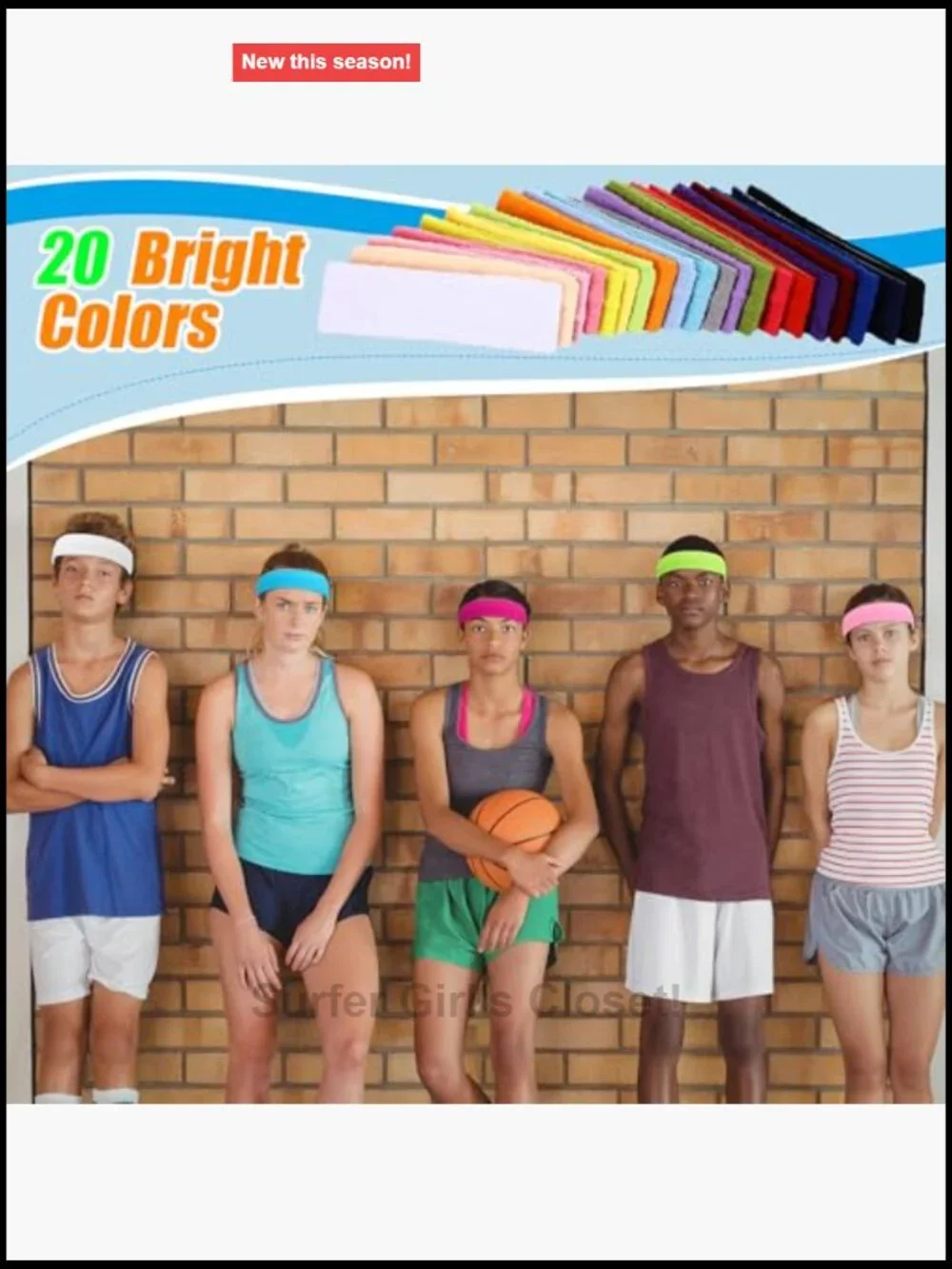 240 Pack Neon Sweatbands Bulk Headbands Sports Stretchy Moisture Wicking Non